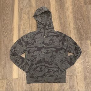 MONROW Camo Zip Up Hoodie